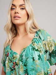 Dunkelblau - Yours Curve Boho Pintuck Blouse - Bild 4 von 5