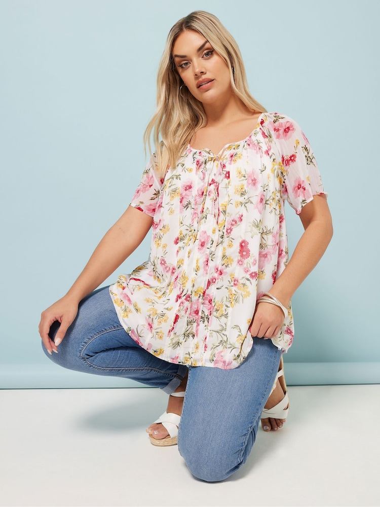 Natur - Yours Curve Boho Pintuck Blouse - Bild 1 von 5