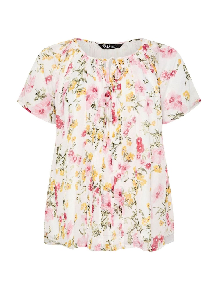 Natur - Yours Curve Boho Pintuck Blouse - Bild 5 von 5