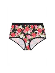 Yours Curve Pink Floral Full 100% Cotton Briefs 5 Pack - Image 7 of 9