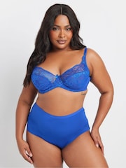 Yours Curve Blue Lace Back Full Briefs 3 Pack - Image 3 of 9