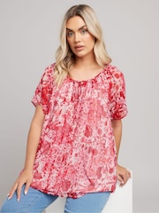 Dunkelrosa - Yours Curve Boho Pintuck Blouse - Bild 1 von 5
