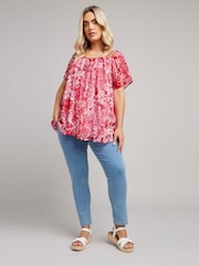 Dunkelrosa - Yours Curve Boho Pintuck Blouse - Bild 3 von 5