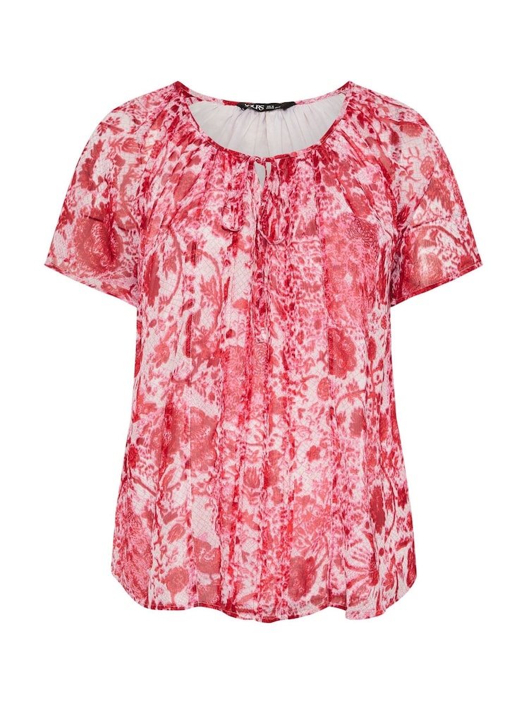 Dunkelrosa - Yours Curve Boho Pintuck Blouse - Bild 5 von 5