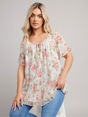 Weiß - Yours Curve Boho Pintuck Blouse - Bild 1 von 5