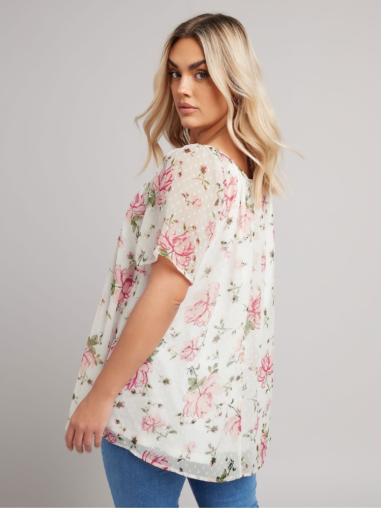 Yours Curve White Boho Pintuck Blouse - Image 3 of 5