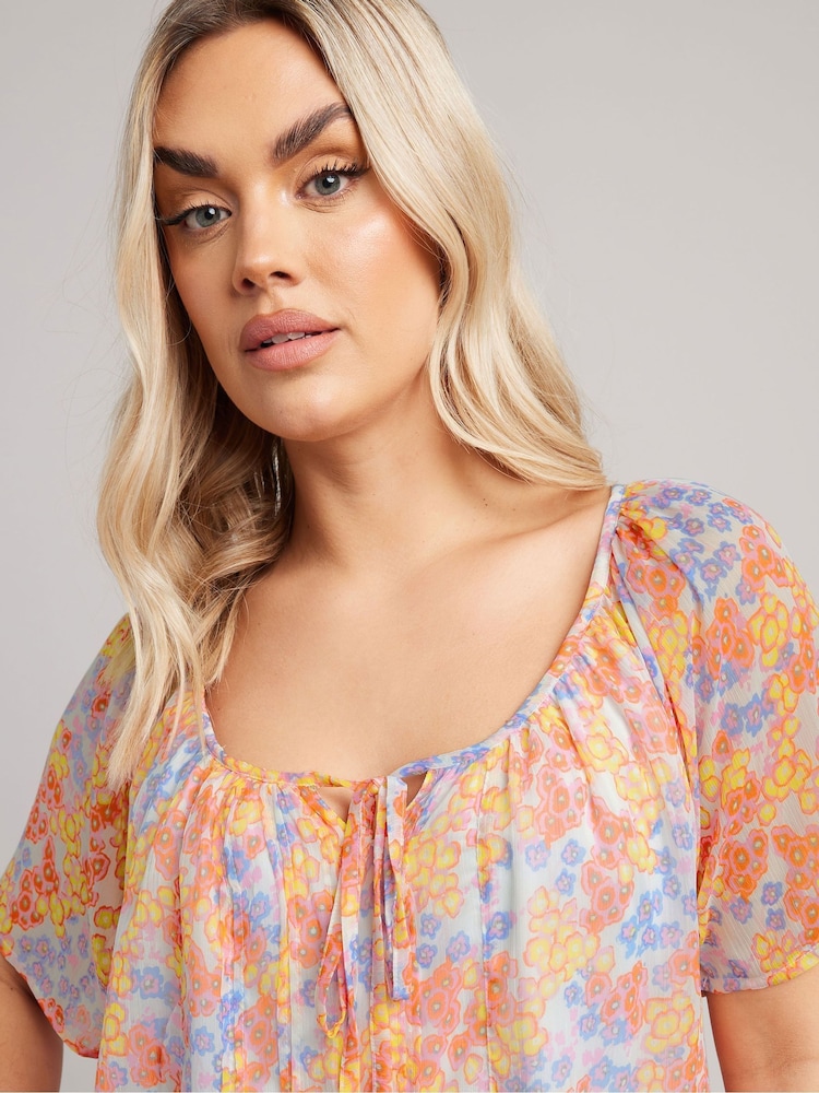 Yours Curve Pink Boho Pintuck Blouse - Image 4 of 5