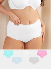 Yours Curve Pastel Pack Full 100% Cotton Briefs 5 Pack - Imagen 1 de 8