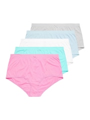 Yours Curve Pastel Pack Full 100% Cotton Briefs 5 Pack - Imagen 5 de 8