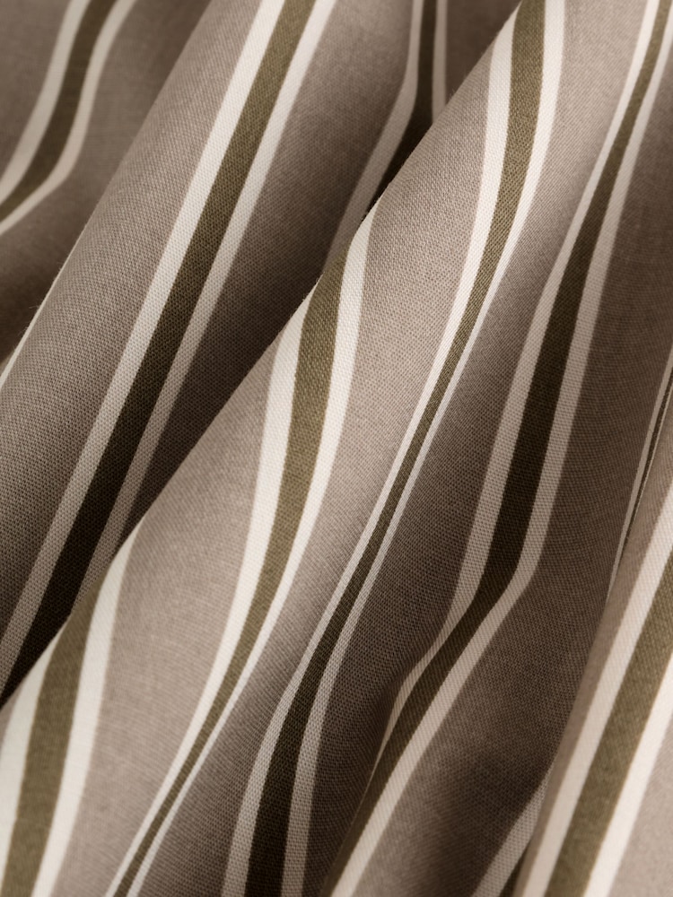 Mocha Brown Stripe Fitted Stretch Essential Long Sleeve Shirt - Image 7 of 7 Mocha Brown Stripe Fitted Stretch Essential Long Sleeve Shirt - Image 7 of 7