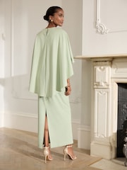 Sage Green Cape Maxi Dress - Image 4 of 8