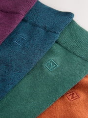 Orange/Green/Blue 8 Pack Embroidered Lasting Fresh Socks - Image 12 of 12