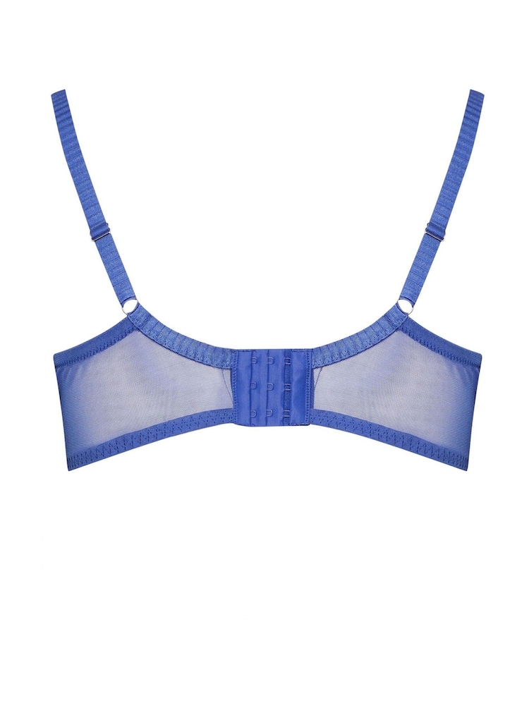 Yours Curve Blue Contrast Lace Plunge Bra - Image 5 of 5