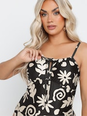 Yours Curve Black Folkloric Floral Swimsuit - Image 2 of 7