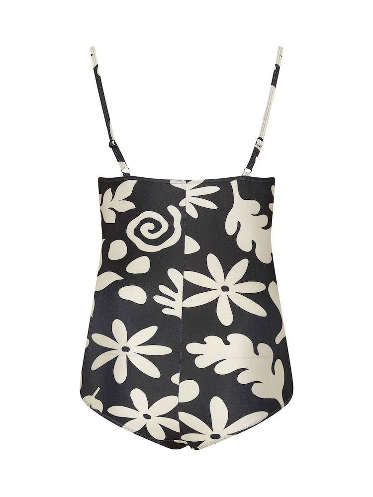 Yours Curve Black Folkloric Floral Swimsuit - Image 7 of 7
