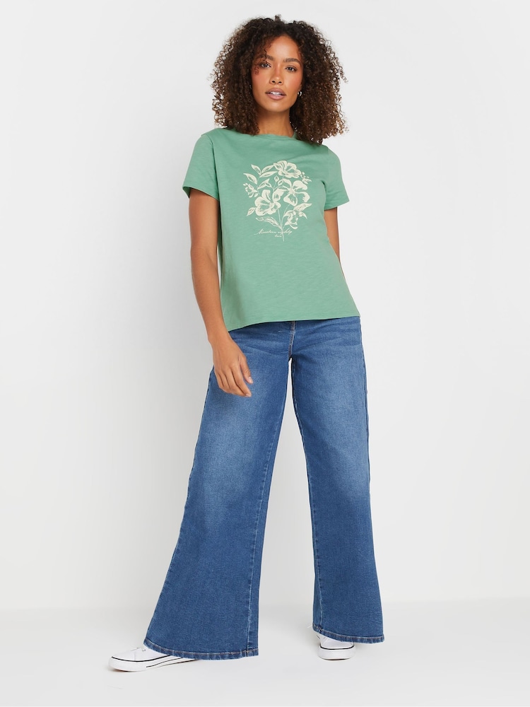 M&Co Green Crew Neck 100% Cotton T-Shirt - Image 2 of 5