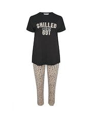 Yours Curve Chilled Out Vibes Wide Leg Pyjamas Set - صورة 5 من 5