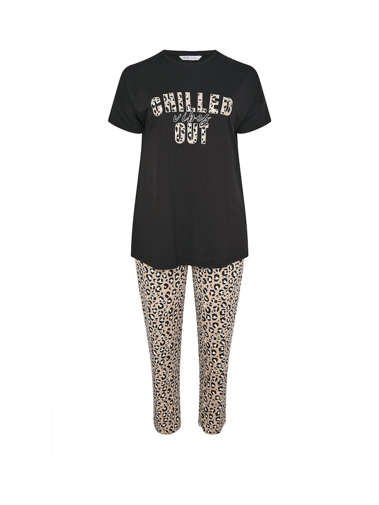 Yours Curve Chilled Out Vibes Wide Leg Pyjamas Set - صورة 5 من 5