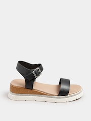 Negru - Sandale Yours Curve Extra lat cu platformă Gem - Image 1 of 4