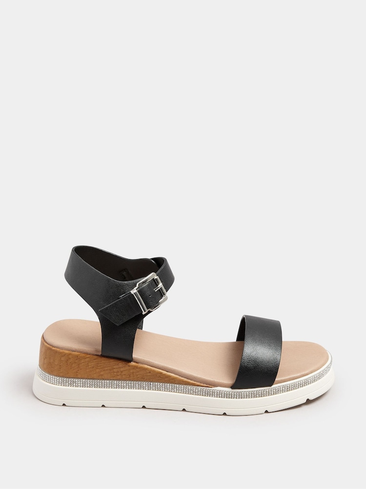 Yours Curve Wide Fit Flatform Gem Sandals - Imagen 1 de 4 Yours Curve Wide Fit Flatform Gem Sandals - Imagen 1 de 4