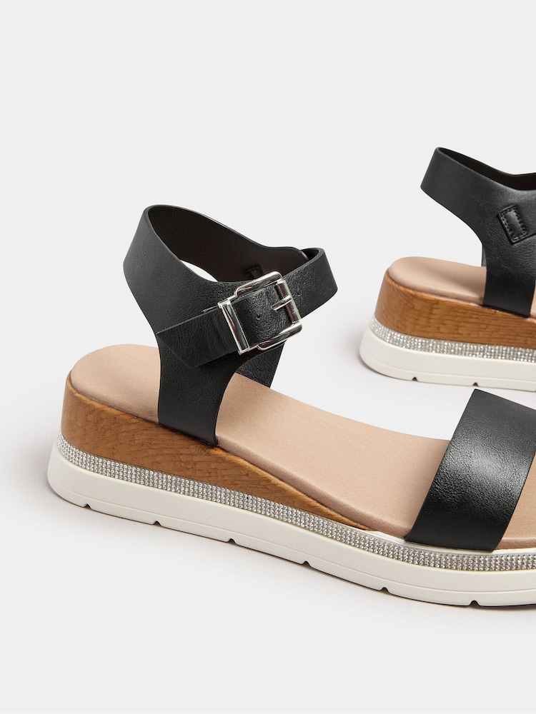 Yours Curve Wide Fit Flatform Gem Sandals - Imagen 4 de 4 Yours Curve Wide Fit Flatform Gem Sandals - Imagen 4 de 4