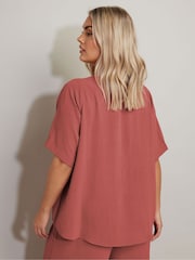 Yours Curve Orange Button Airflow T-Shirt - Image 3 of 5