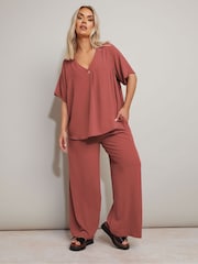 Yours Curve Orange Button Airflow T-Shirt - Image 4 of 5