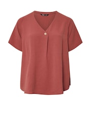 Yours Curve Orange Button Airflow T-Shirt - Image 5 of 5