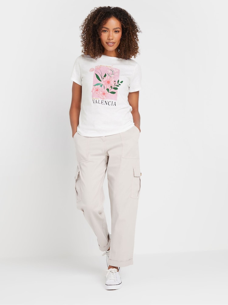 M&Co White Crew Neck 100% Cotton T-Shirt - Image 2 of 5