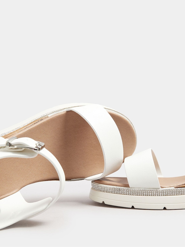 Blanco tiz - Yours Curve Wide Fit Flatform Gem Sandals - Imagen 4 de 4 Blanco tiz - Yours Curve Wide Fit Flatform Gem Sandals - Imagen 4 de 4