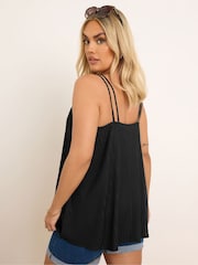 Yours Curve Black Double Strap Camisole - Image 3 of 5