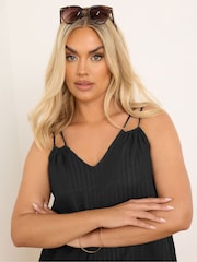 Yours Curve Black Double Strap Camisole - Image 4 of 5