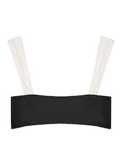 Yours Curve Black Contrast Strap Crop Bikini Top - Image 7 of 7