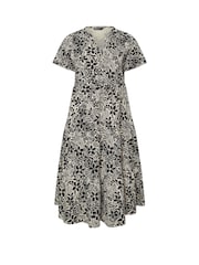 Yours Curve Black Tiered Boho 100% Cotton Dress - Image 5 of 5