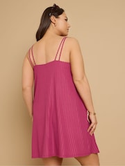 Yours Curve Pink Cami Double Strap Dress - Image 3 of 5