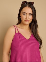 Yours Curve Pink Cami Double Strap Dress - Image 4 of 5