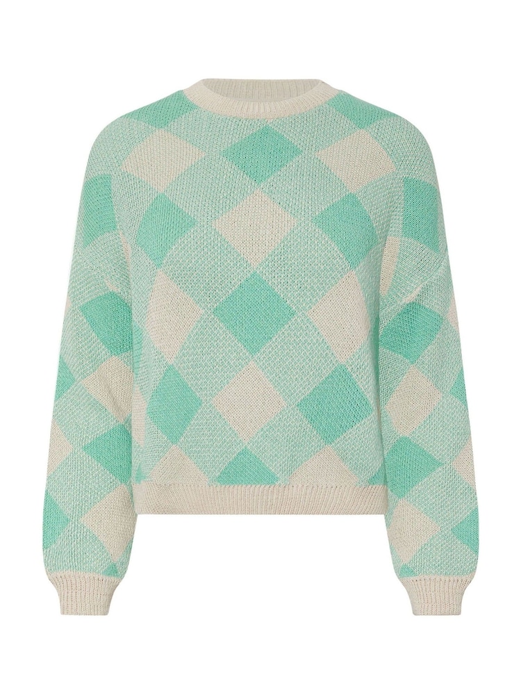 PixieGirl Petite Green Checked Jumper - Image 5 of 5