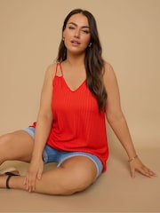 Yours Curve Orange Double Strap Camisole - Image 1 of 5