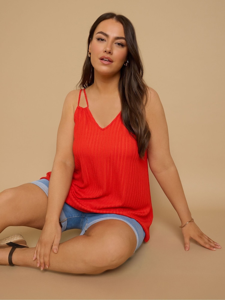 Yours Curve Orange Double Strap Camisole - Image 1 of 5