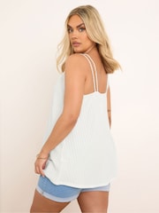 Yours Curve White Double Strap Camisole - Image 3 of 5