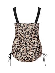 Yours Curve Black Contrast Strap Leopard Print Swimsuit - Image 7 of 7