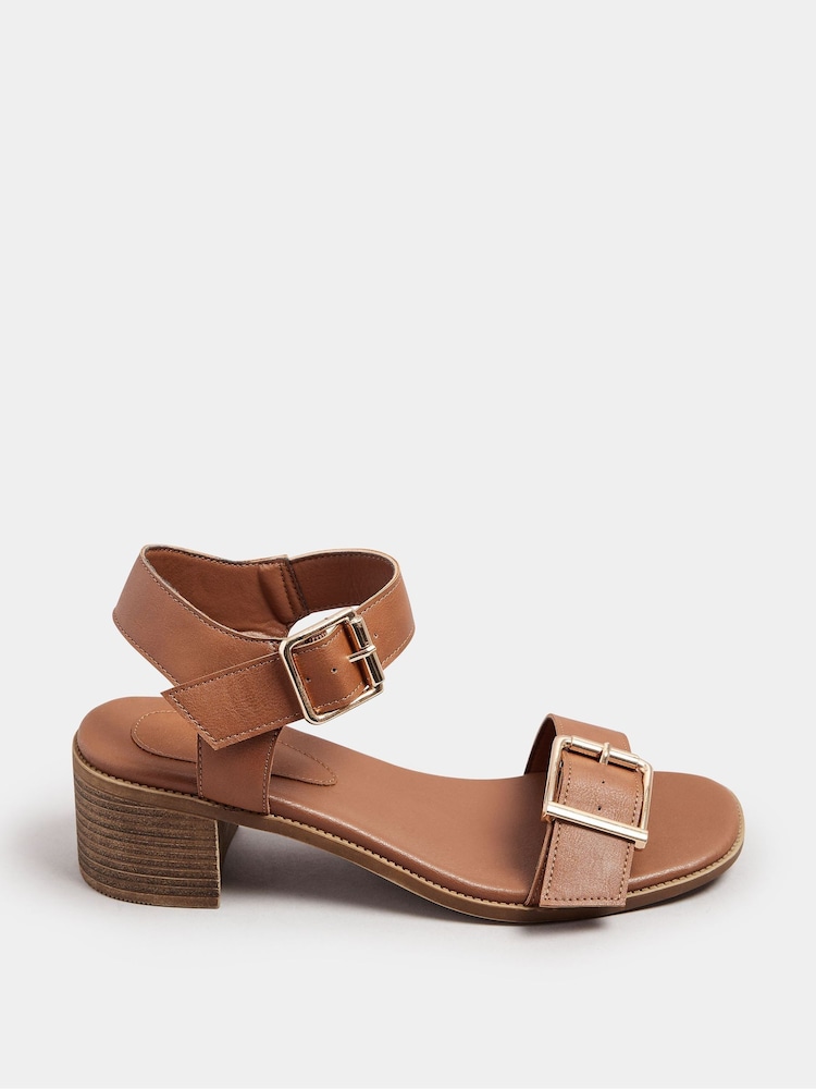 Коричневый - Yours Curve Wide Fit Flatform Gem Sandals - Image 2 of 4