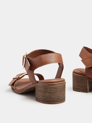 Коричневый - Yours Curve Wide Fit Flatform Gem Sandals - Image 3 of 4