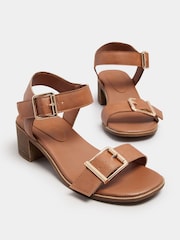 Коричневый - Yours Curve Wide Fit Flatform Gem Sandals - Image 4 of 4