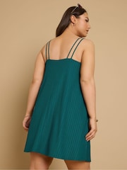 Yours Curve Green Cami Double Strap Dress - Image 3 of 5