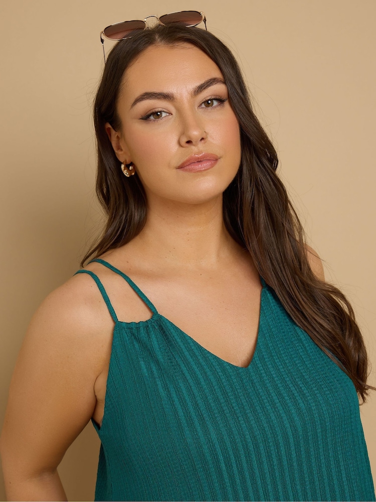 Yours Curve Green Cami Double Strap Dress - Image 4 of 5
