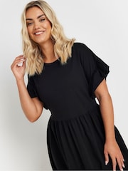 Yours Curve Black 100% Cotton Frill Midaxi Dress - Image 2 of 5
