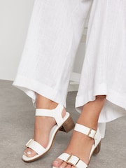 Yours Curve White Extra Wide Fit Wide Fit Flatform Gem Sandals - Image 1 of 1