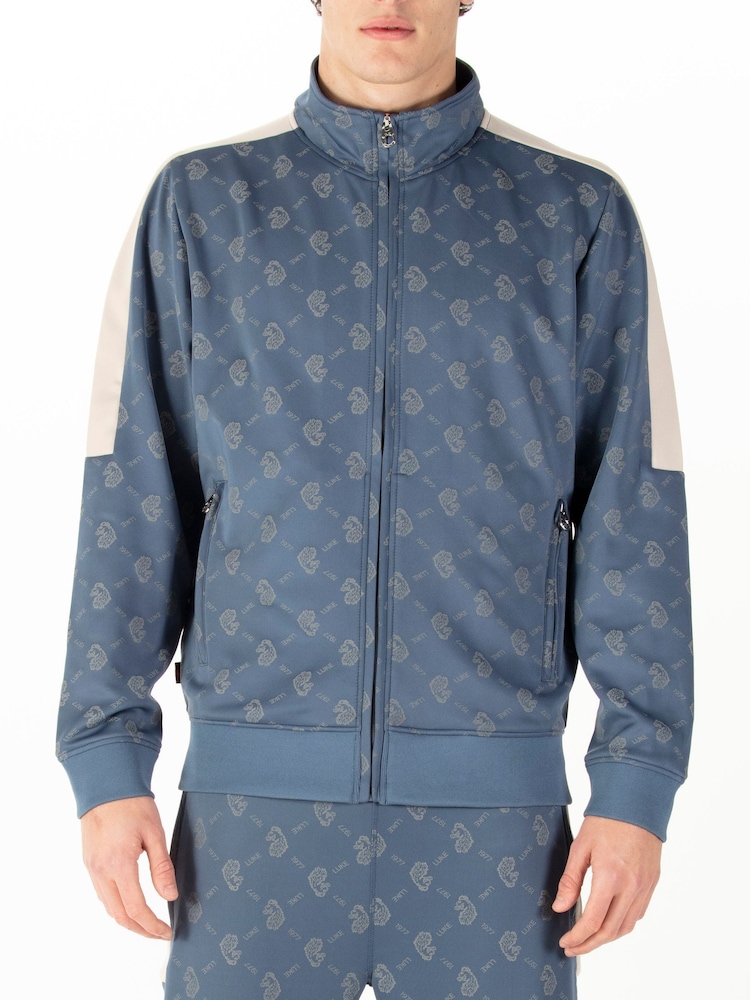 Luke 1977 Blue Ronaldo Denim Zip Sweater - Image 1 of 8