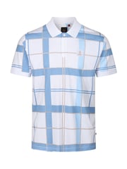Luke 1977 Blue 100% Cotton Hadrianswhite Denim Check Polo Shirt - Image 4 of 7